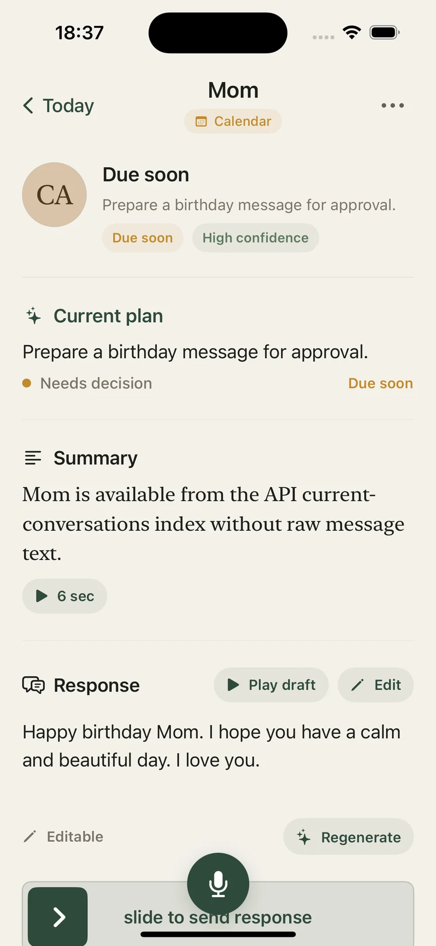 Grais iOS draft detail