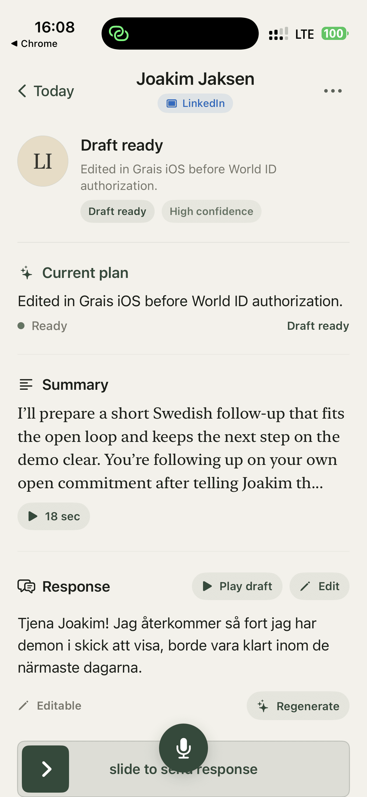 Grais iOS draft detail
